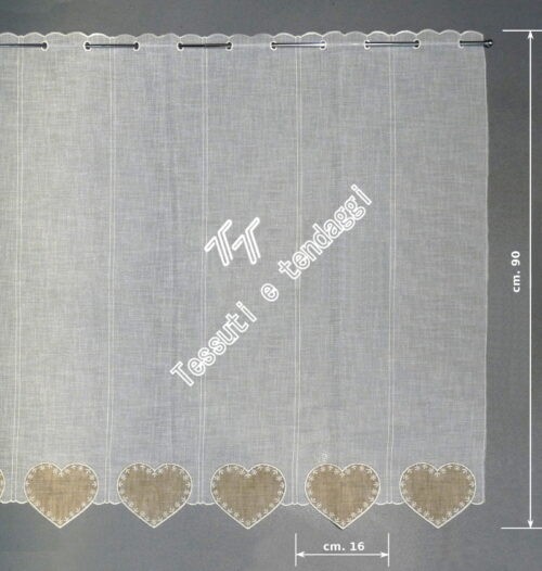 Tendina a vetro tirolese disegno cuore