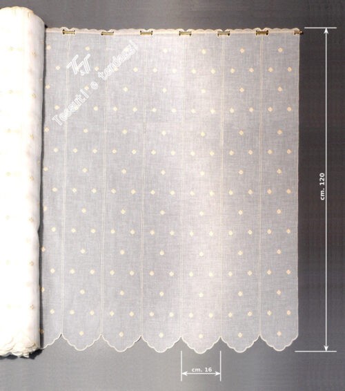 Tendina quadrifoglio avorio h120