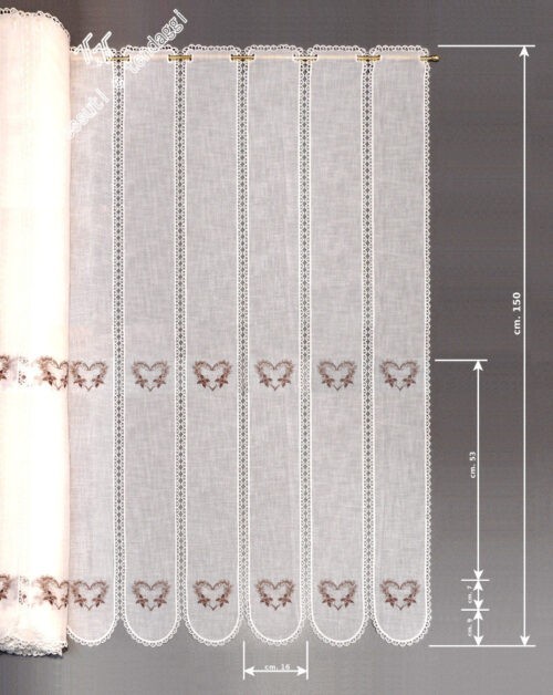 Tendina cuore e macramé h150