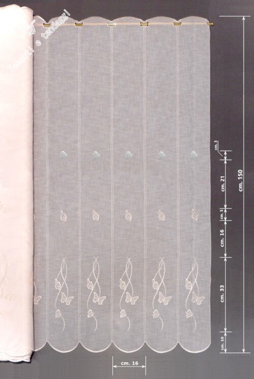Tendina farfalle bianche h150