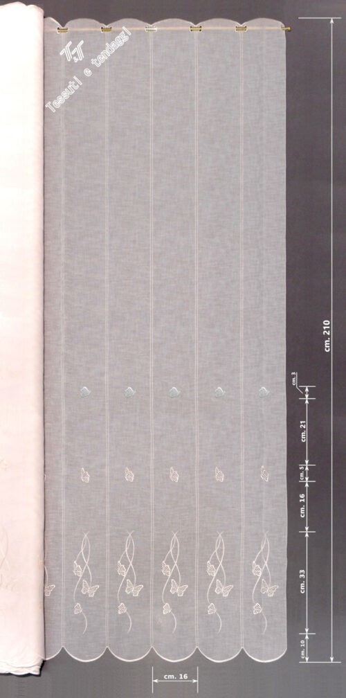 Tendina farfalle bianche h210