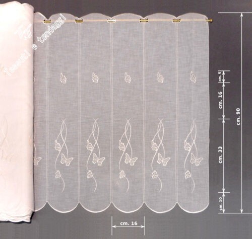 Tendina farfalle bianche h90