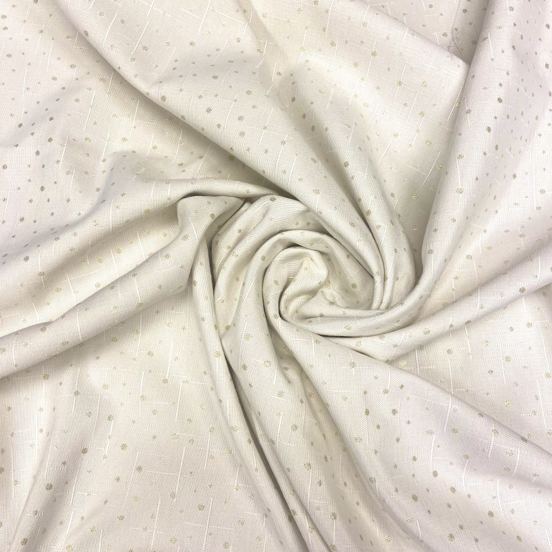 Tessuto Pois lurex oro